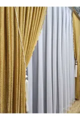 Hardal örme model sık pile tek kanat fon perde