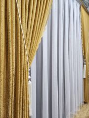 Hardal örme model sık pile tek kanat fon perde