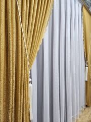 Hardal örme model sık pile tek kanat fon perde