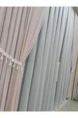 Pudra örme model sık pile tek kanat fon perde