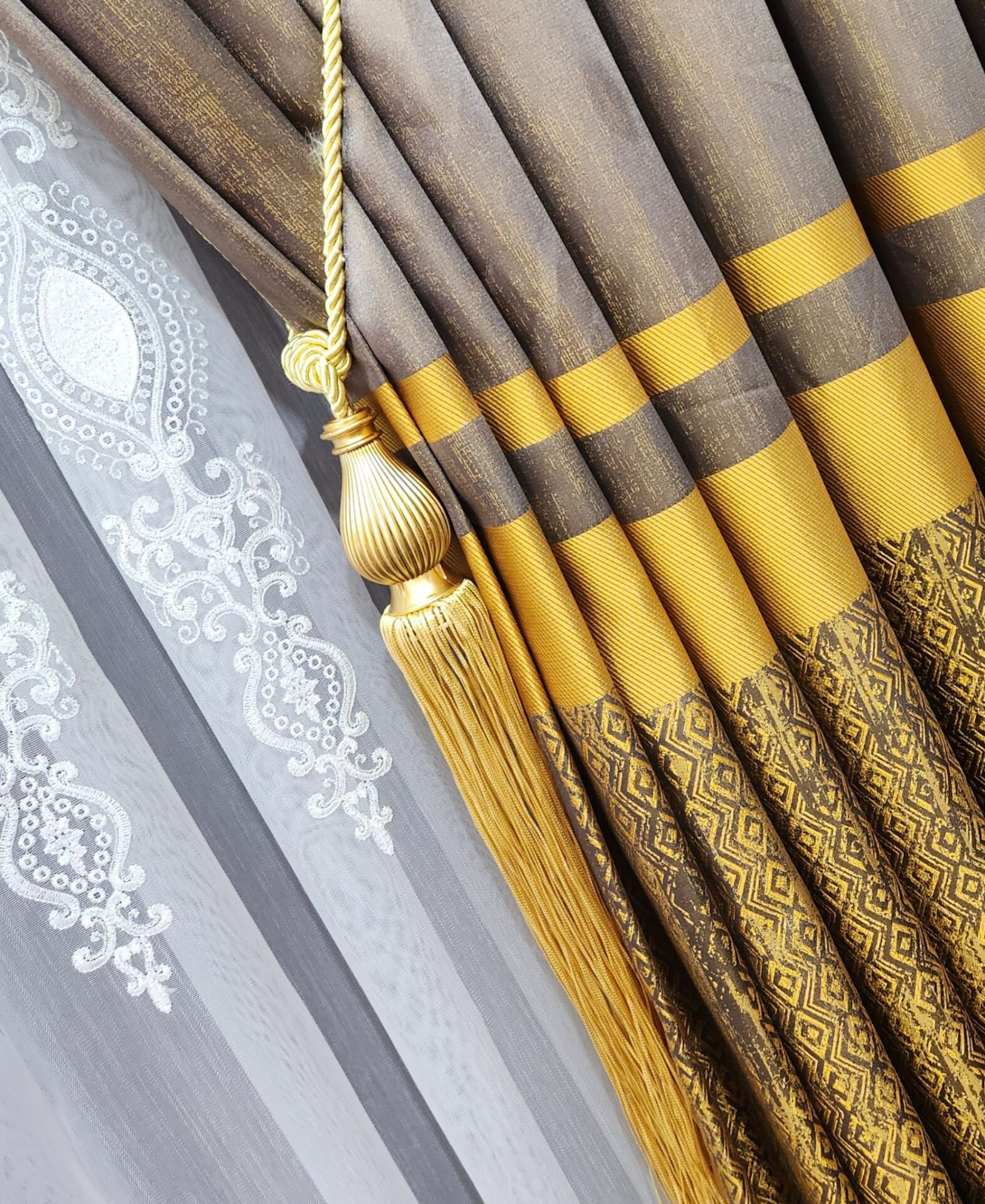 Tek adet gold braçol - perde tutacağı , perde aksesuarı