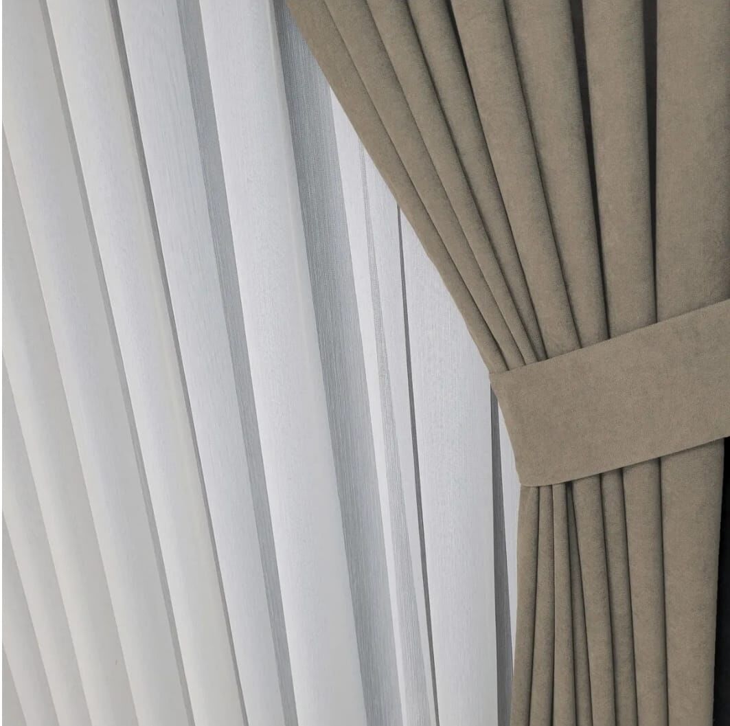 Vizyon sık pile tek kanat kadife kumaş fon perde