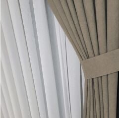 Vizyon sık pile tek kanat kadife kumaş fon perde