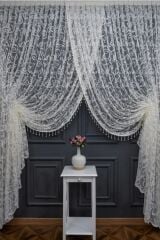 Sarmaşık model sık pile kruvaze tül perde