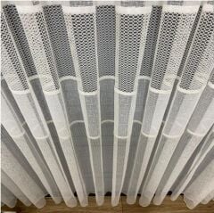 Beyaz ara bantlı yeni tasarım tül perde