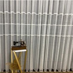 Beyaz ara bantlı yeni tasarım tül perde