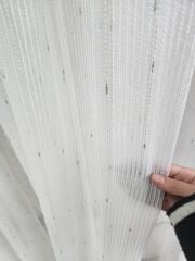 Gold düz model zincir tül perde